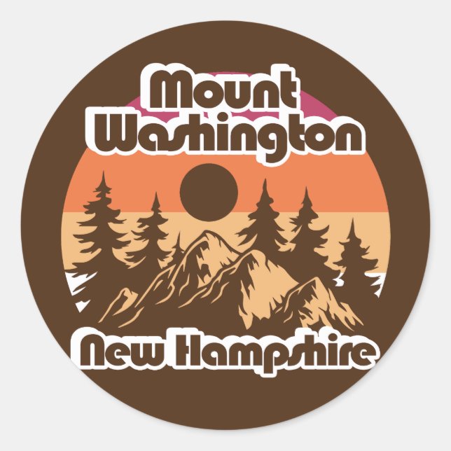 Mount Washington New Hampshire Classic Round Sticker (Front)