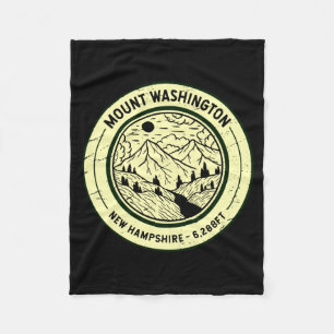 Mount Washington New Hampshire Hiking Skiing Retro Fleece Blanket