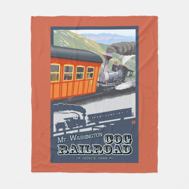 Mount Washington, New HampshireCog Railroad Fleece Blanket (Front)