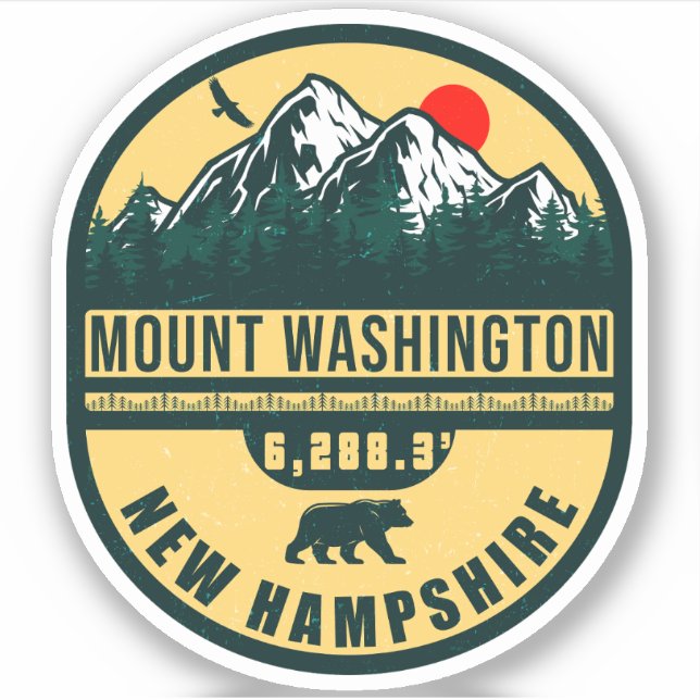 Mount Washington Nh Retro Sunset Souvenirs 80s (Front)