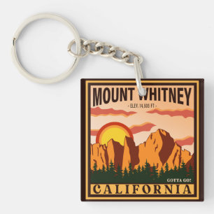 Mount Whitney California Sierra Nevada Vintage Key Ring