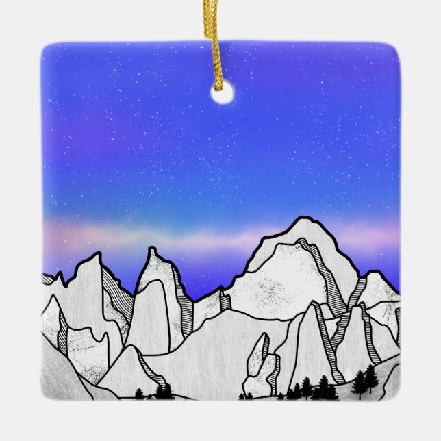 Mount Whitney Ceramic Ornament (Front)