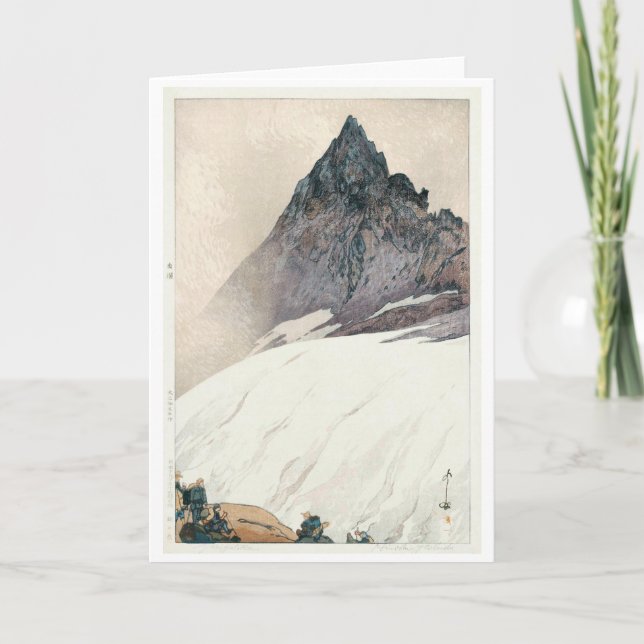 Mount Yari, Hiroshi Yoshida, Woodcut Card (Front)