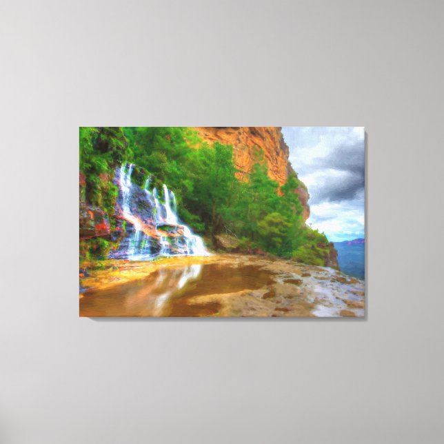 Mountai River Oil Painting Print Wrapped (Front)