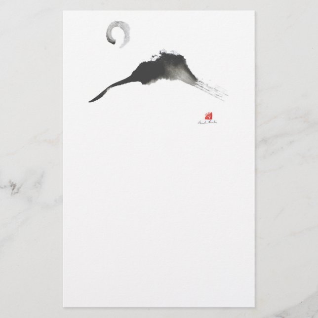 Mountain, a Sumi-e Stationery (Front)