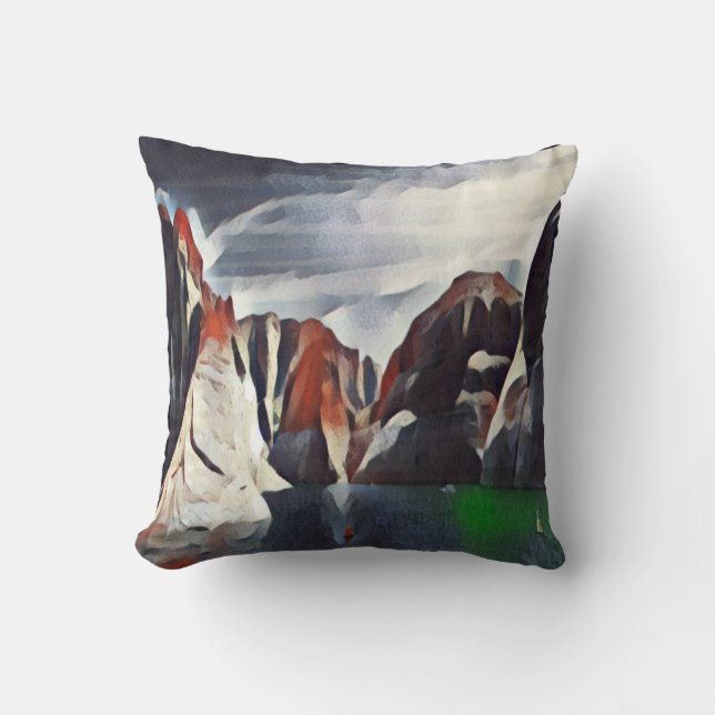 MOUNTAIN ABSTRACT NATURE SCENERY CUSHION (Front)
