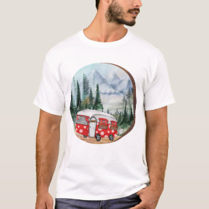 Mountain Adventure Camper Illustration T-Shirt