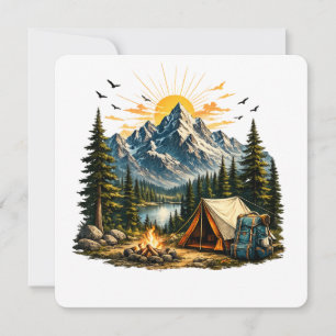 Mountain Adventure Camping Nature Invitation