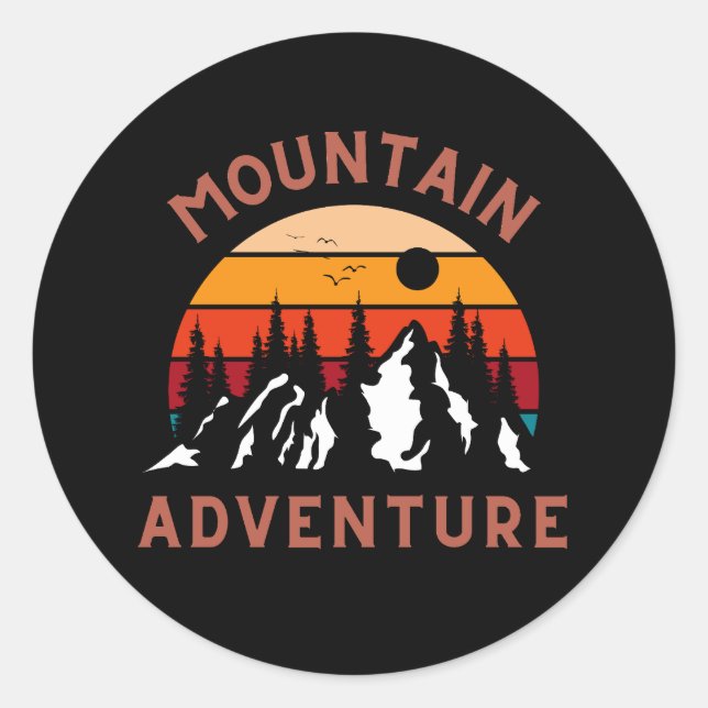 Mountain Adventure Classic Round Sticker (Front)