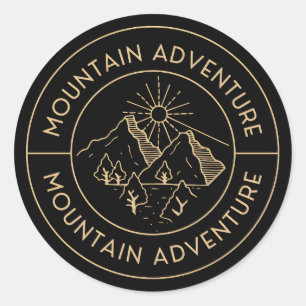 Mountain adventure classic round sticker