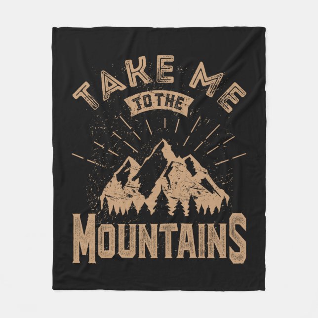 Mountain Adventure Fleece Blanket (Front)