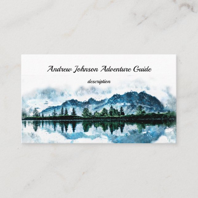 Mountain Adventure Guide Custom  Business Card (Front)
