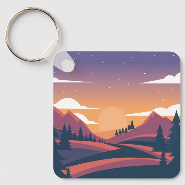 Mountain Adventure Key Ring (Front)