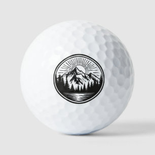 Mountain Adventure Logo Camping Badge Outdoor Golf Balls