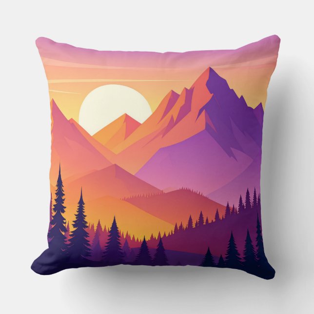 Mountain Adventure Pillow - Hiking Outdoor Nature  (Front)