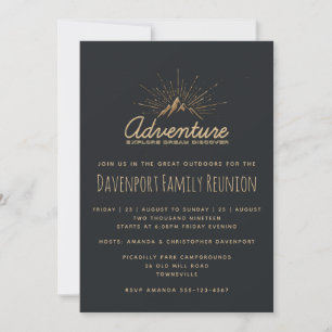 Mountain Adventure Rustic Family Reunion Invite