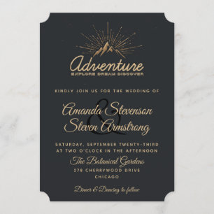 Mountain Adventure Rustic Wedding Invitation
