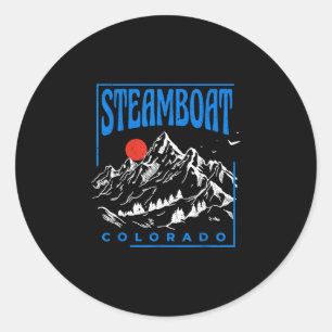 Mountain adventure steamboat springs colorado classic round sticker