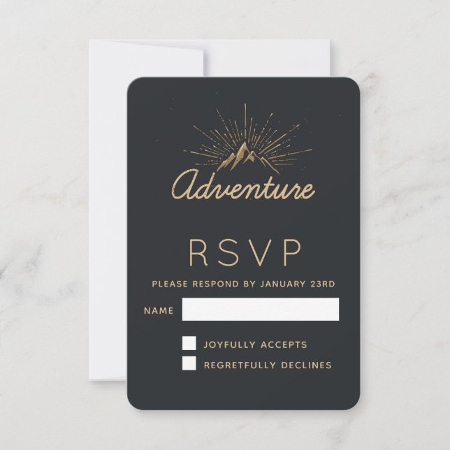 Mountain Adventure Typography RSVP Card (Front)