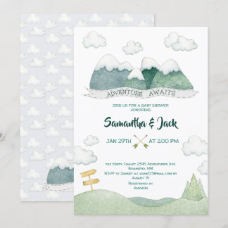 Mountain Adventures Baby Shower Invitation
