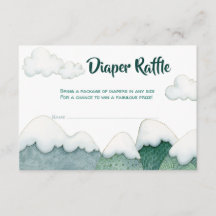 Mountain Adventures Diaper Raffle Card
