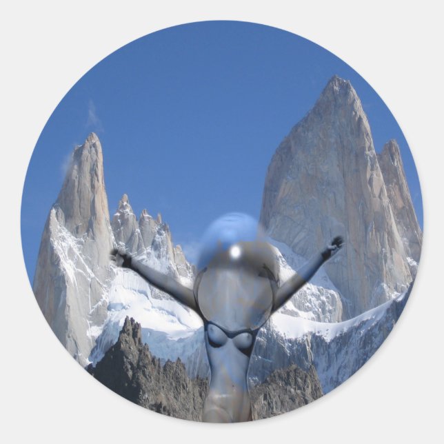 Mountain air classic round sticker (Front)