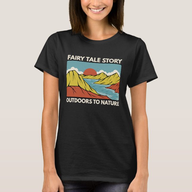 Mountain and Forest Scene Silhouette  41 T-Shirt (Front)