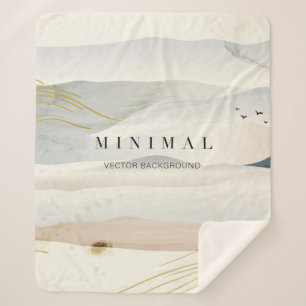 mountain and golden line arts background. Oriental Sherpa Blanket