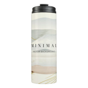 mountain and golden line arts background. Oriental Thermal Tumbler