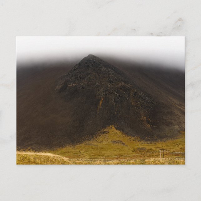 Mountain and low clouds in Iceland postcard (Front)
