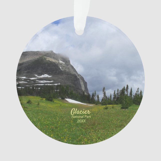 Mountain and Meadow Glacier National Park Photo Ornament (Front)
