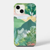 Mountain and Palm Trees