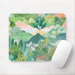 Mountain and Palm Trees Mouse Mat