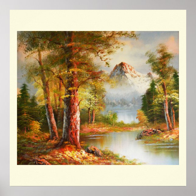 Mountain and river landscape art poster (Front)