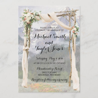 Mountain Arbor Park Outside Wedding Invitation