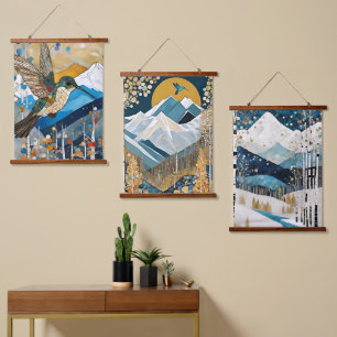 Mountain Art Nouveau Hanging Tapestry