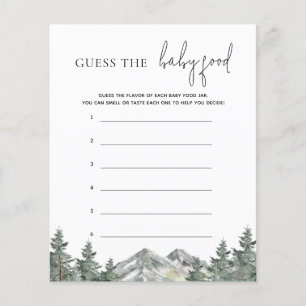 Mountain Baby Shower Guess The Baby Food Game