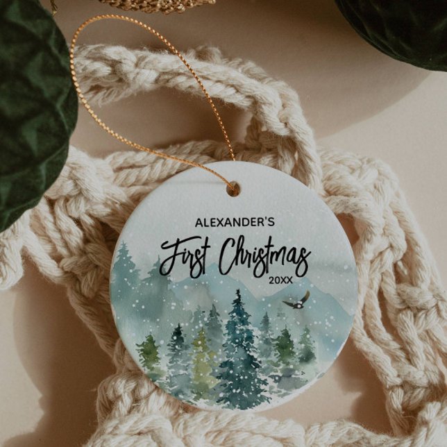 Mountain Baby's First Christmas Name Ornament (Creator Uploaded)
