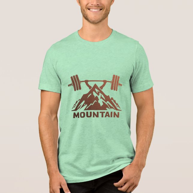 Mountain Barbell Adventure – Outdoor Fitness  Tri-Blend Shirt (Front)