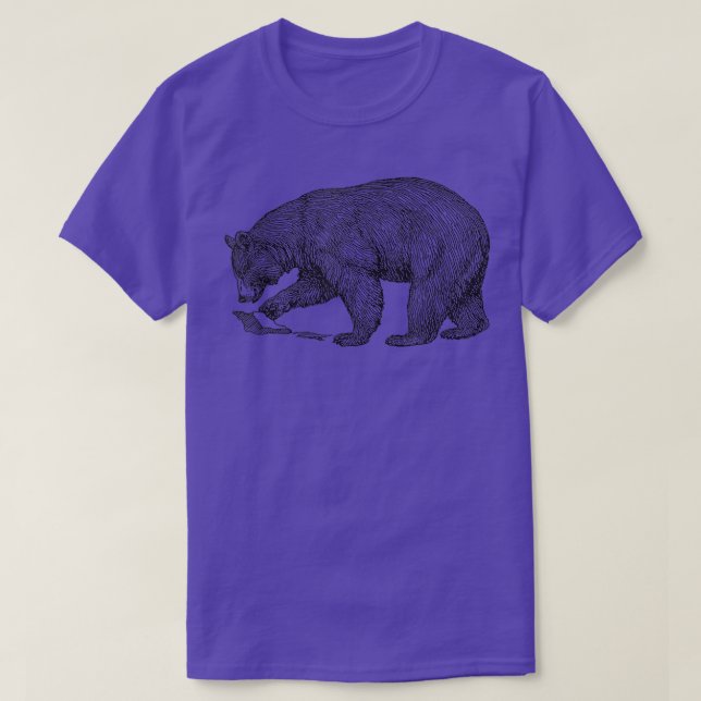 Mountain Bear Black Line Illustration 1501  T-Shirt (Design Front)