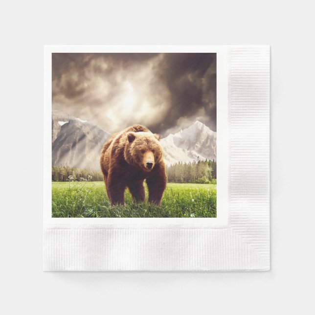 Mountain Bear Napkin (Front)