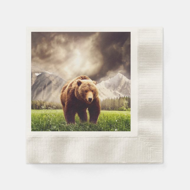 Mountain Bear Napkin (Front)