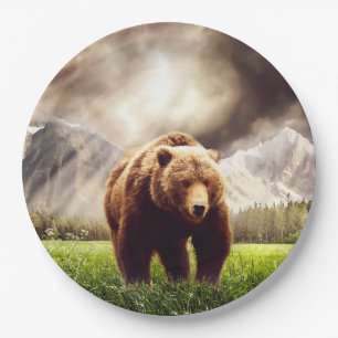 Mountain Bear Paper Plate