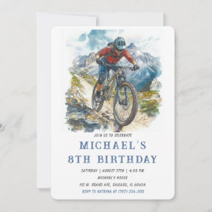 Mountain Bike 8th Birthday Party Template