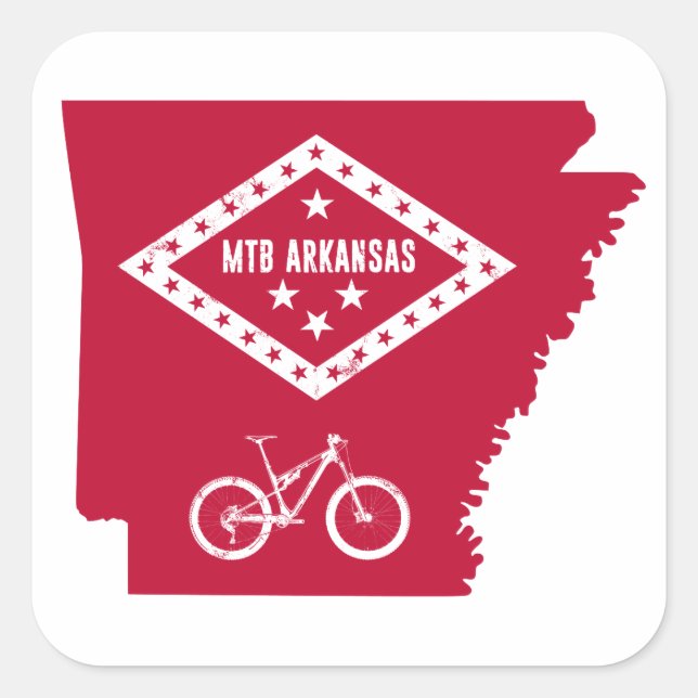 Mountain Bike Arkansas Square Sticker (Front)