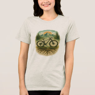 Mountain Bike Art for Nature Lovers & Trail Riders Tri-Blend Shirt