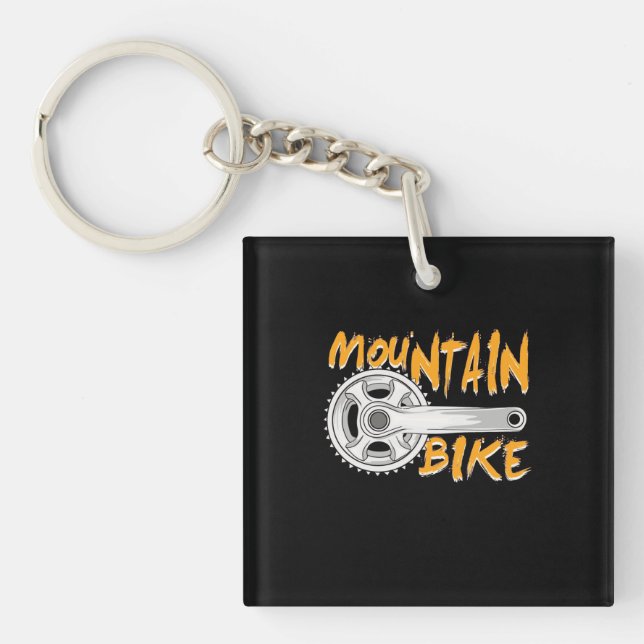 Mountain Bike Art Key Ring (Front)