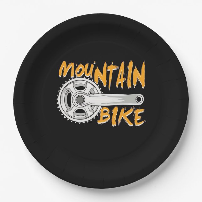 Mountain Bike Art Paper Plate (Front)