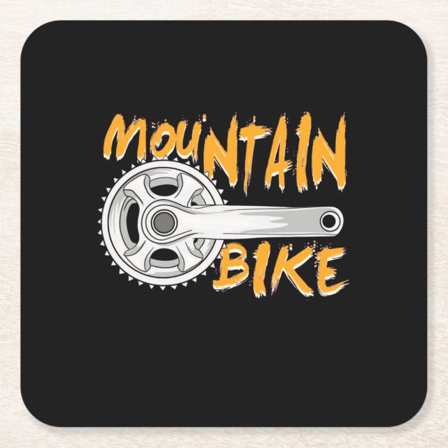 Mountain Bike Art Square Paper Coaster (Front)