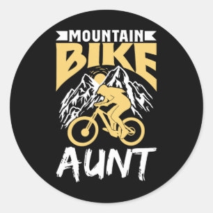 Mountain Bike Aunt Mtb Mountainbike Biking Mountai Classic Round Sticker